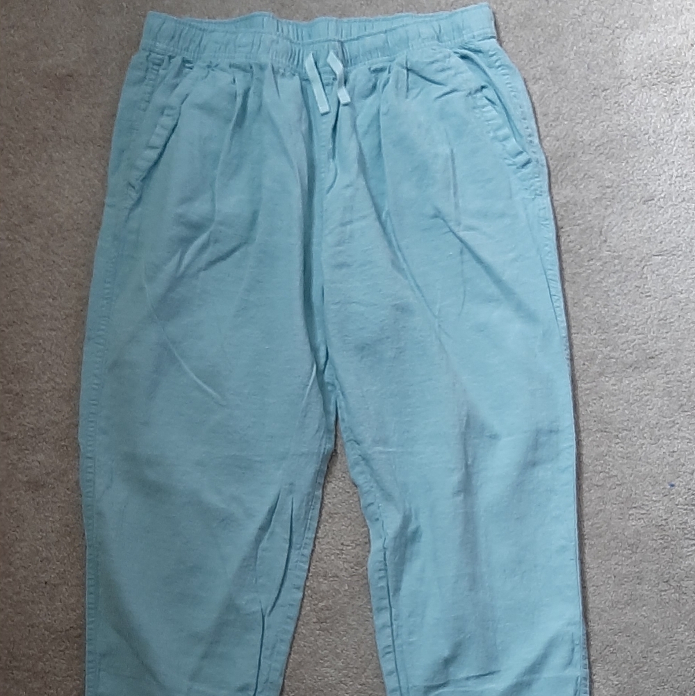 PATAGONIA GREEN-BLUE WOMEN'S ISLAND HEMP BEACH PANTS (M)